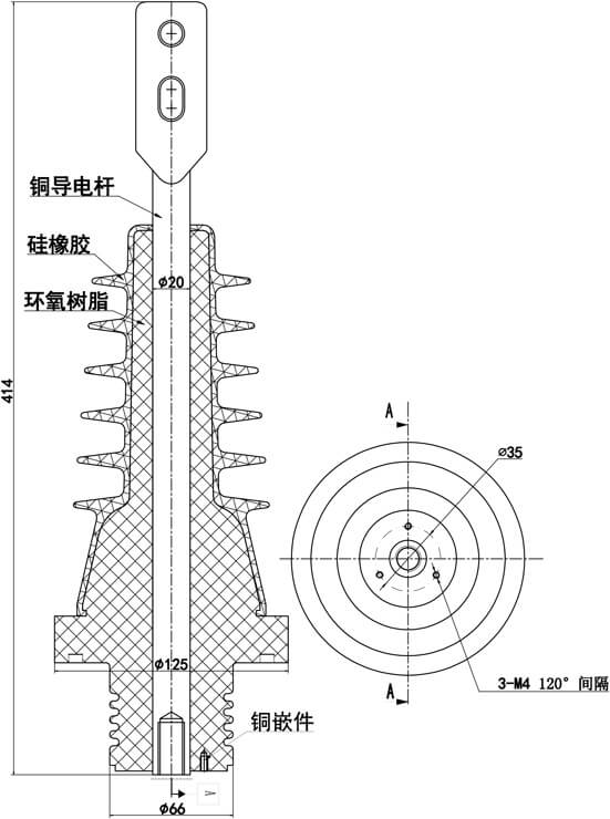 SF6A-12KV 直型套管